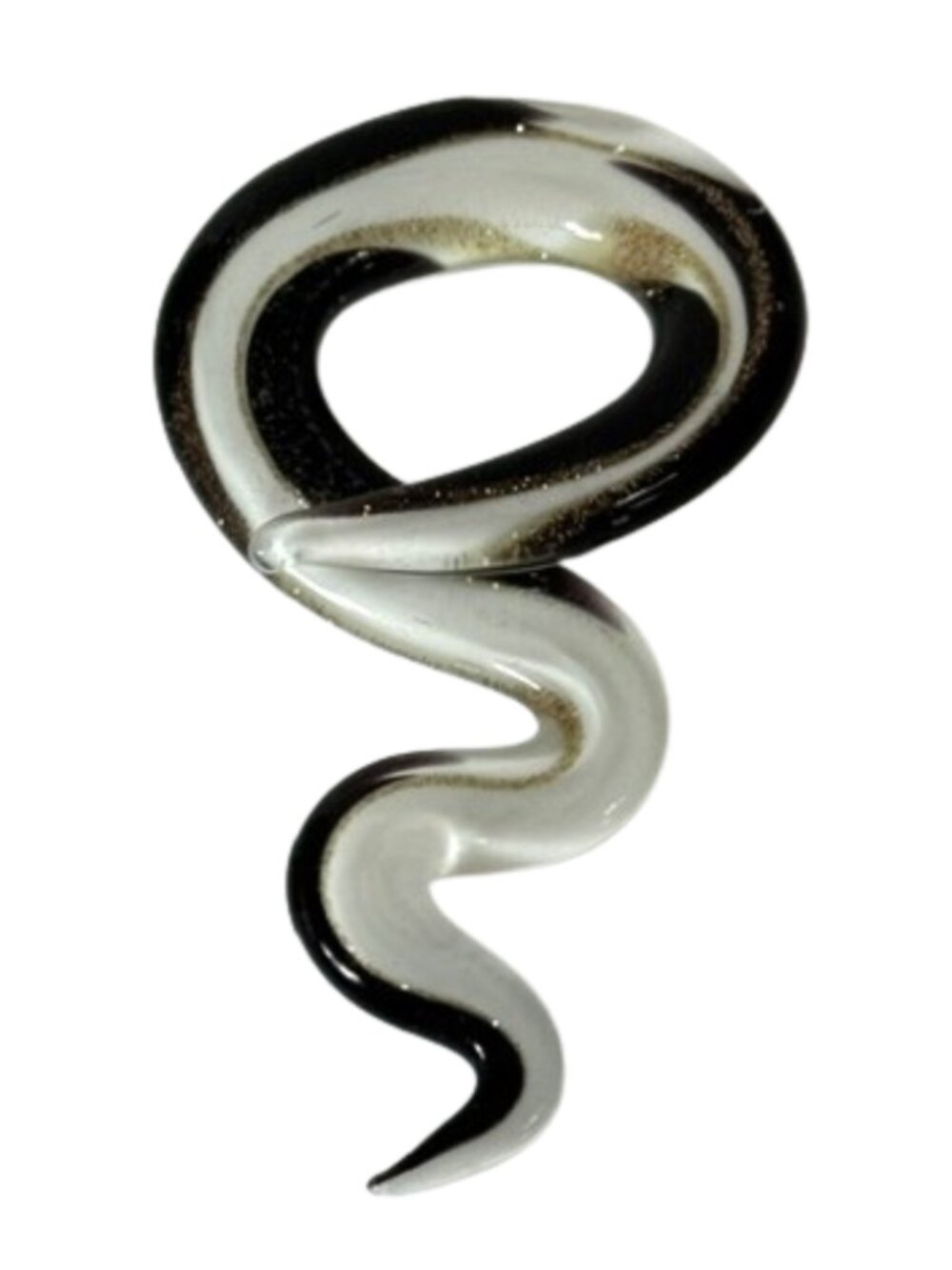 MCM white, black and gold Venetian glass pendant.